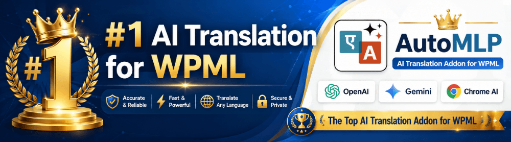 AutoMLP AI translation addon for WPML banner