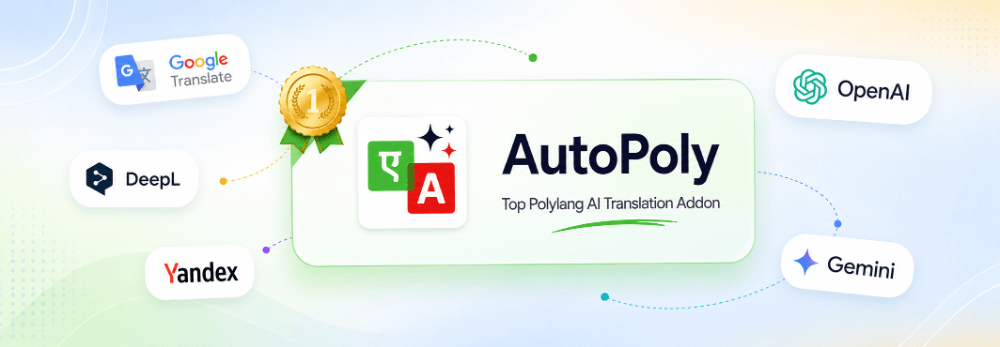 AutoPoly AI translation addon for Polylang banner