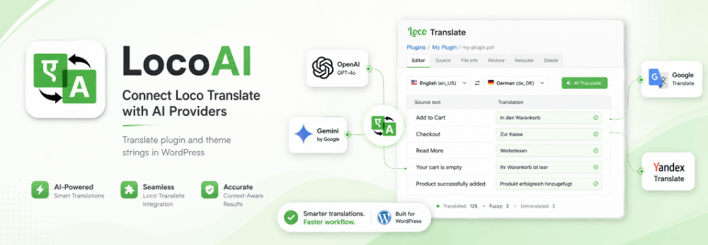 LocoAI AI translation addon for Loco Translate