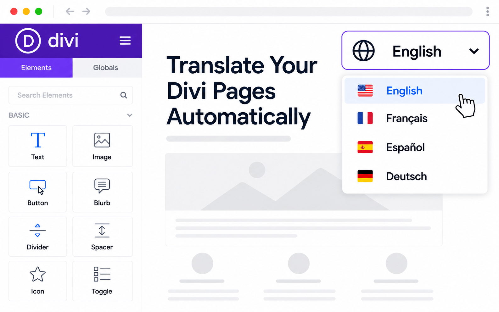 Original Polylang content before Divi Translation
