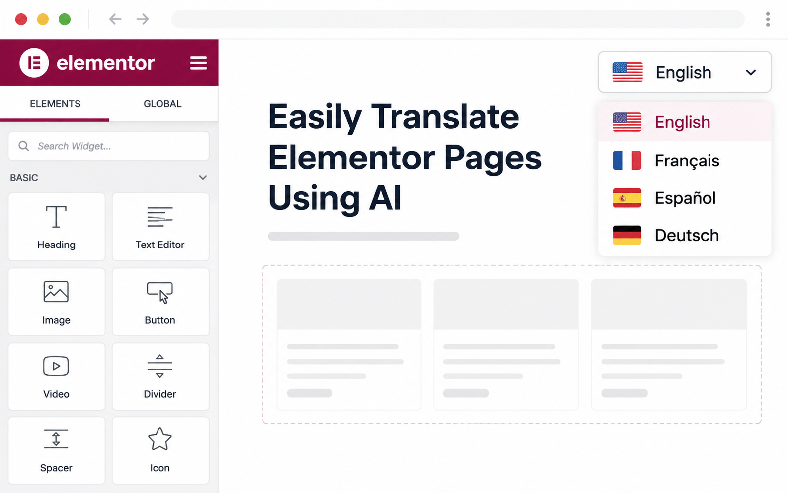 Original Polylang content before Elementor Translation