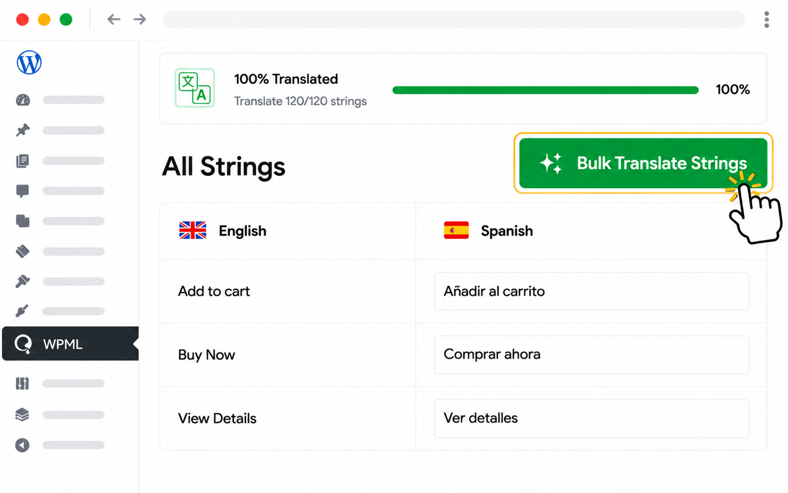 WPML content after AI String Translation with AutoMLP
